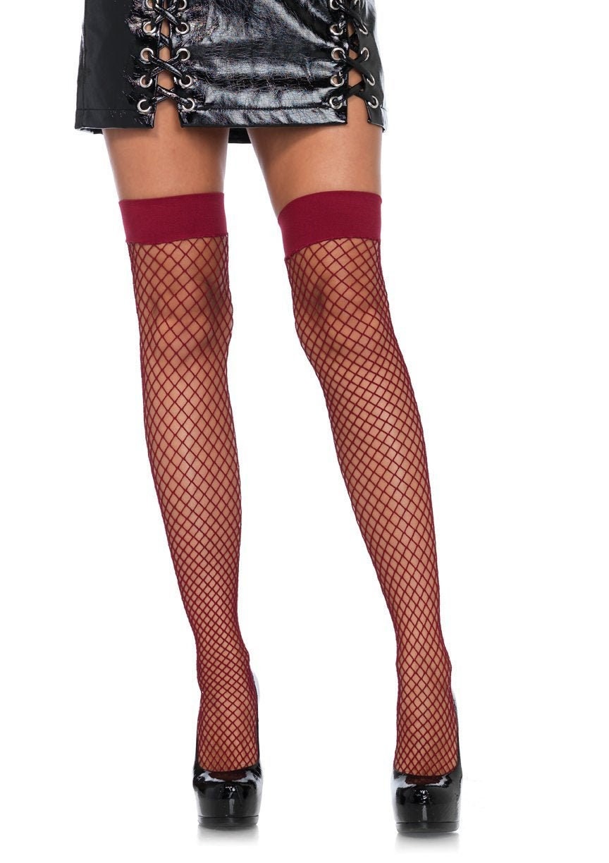 Burgundy clearance fishnet tights