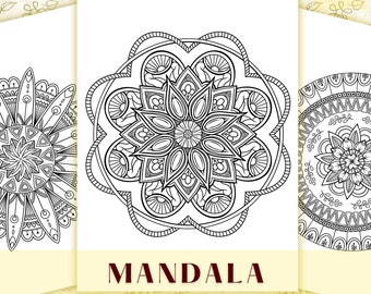 Mandalas para colorear: Colección excéntrica, alivio del estrés (PDF imprimible)
