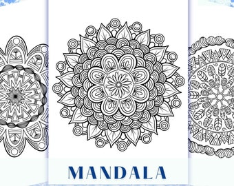 Mandalas para colorear: Colección sencilla, arte para aliviar el estrés (PDF)