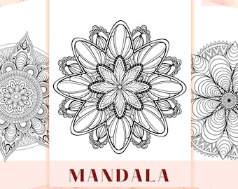 Mandalas para colorear: Colección atrevida, arte para aliviar el estrés (PDF imprimible)