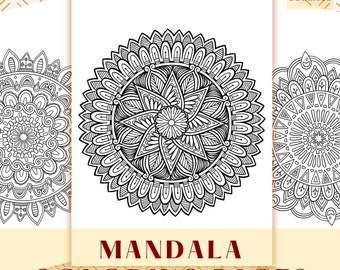 Mandalas clásicas para colorear - Arte antiestrés (PDF, JPG, PNG)