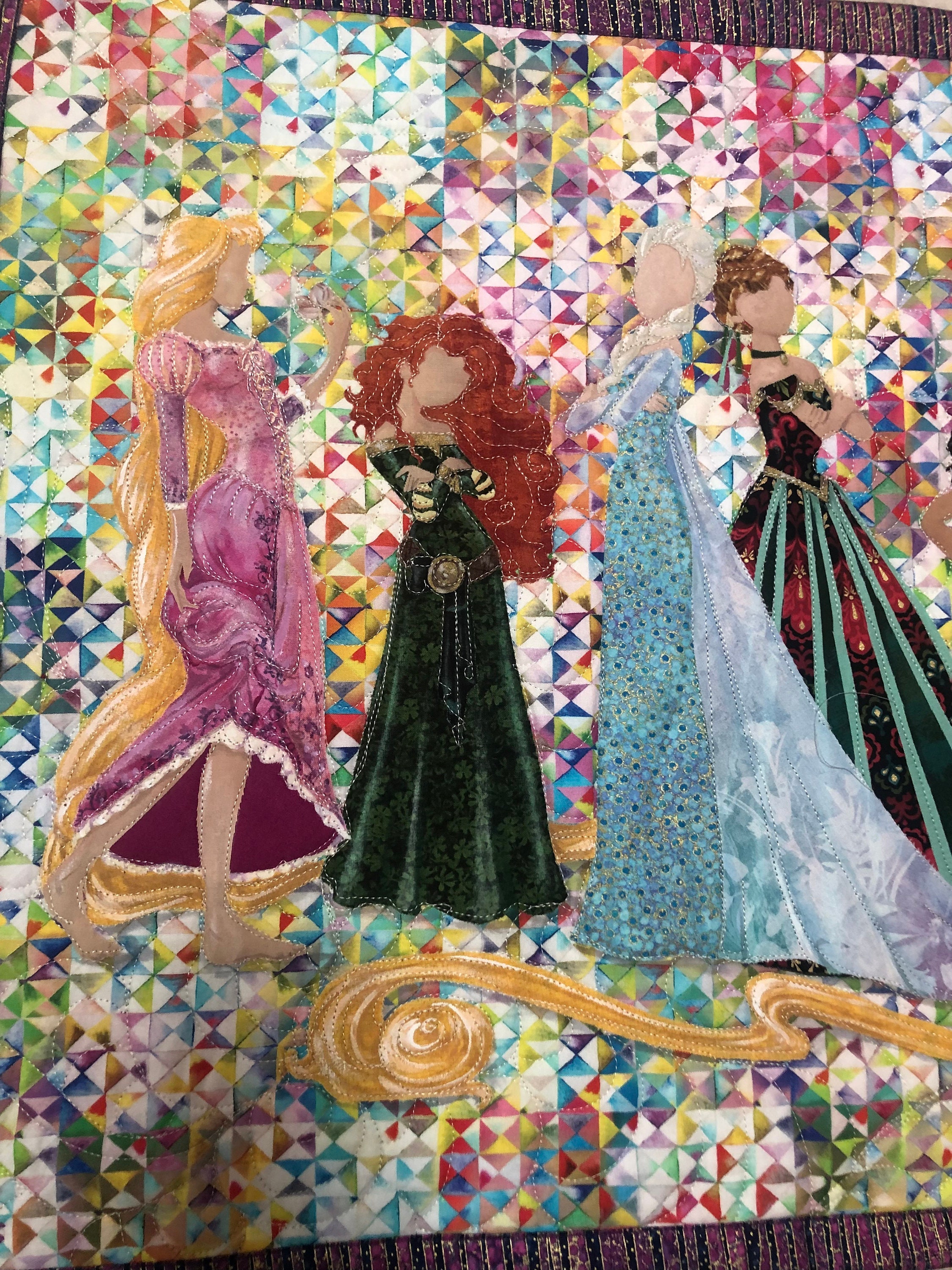 Princesses Quilt Tutorials New School Princesses Art Quilt - Etsy