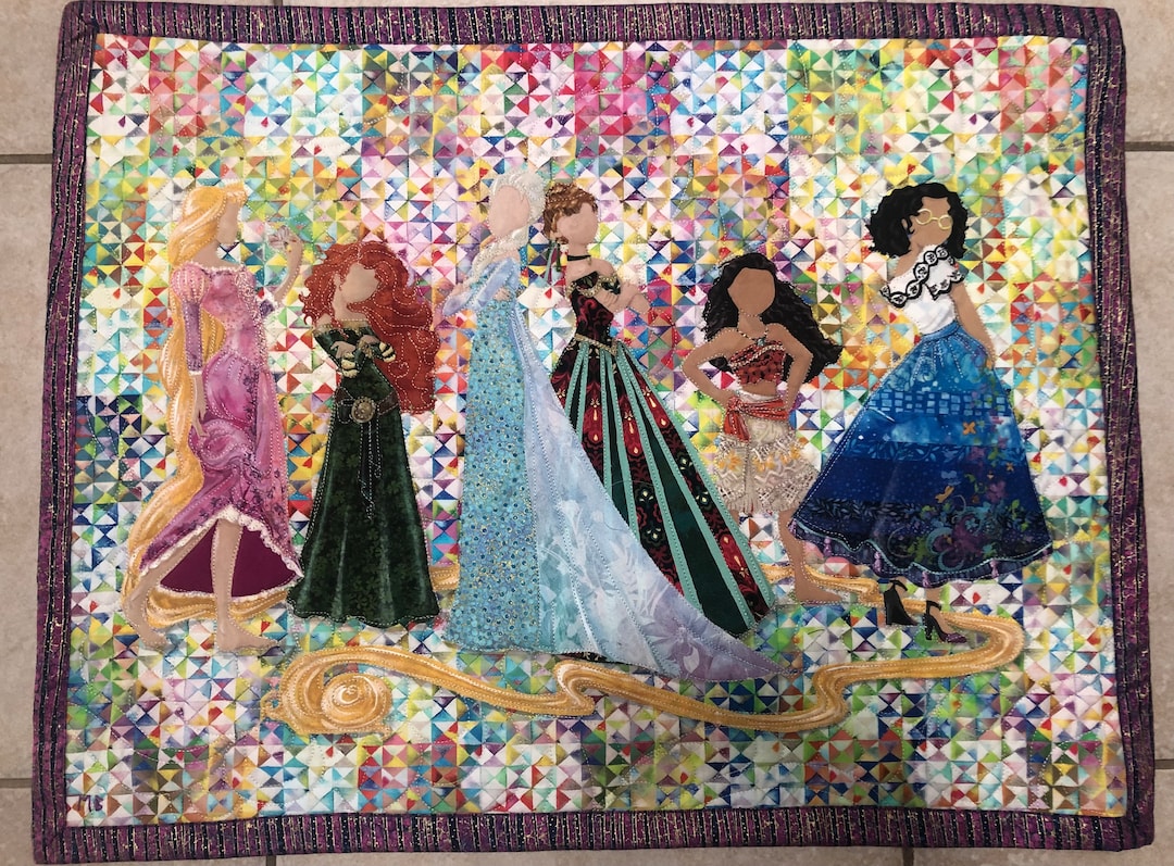 Princesses Quilt Tutorials New School Princesses Art Quilt - Etsy