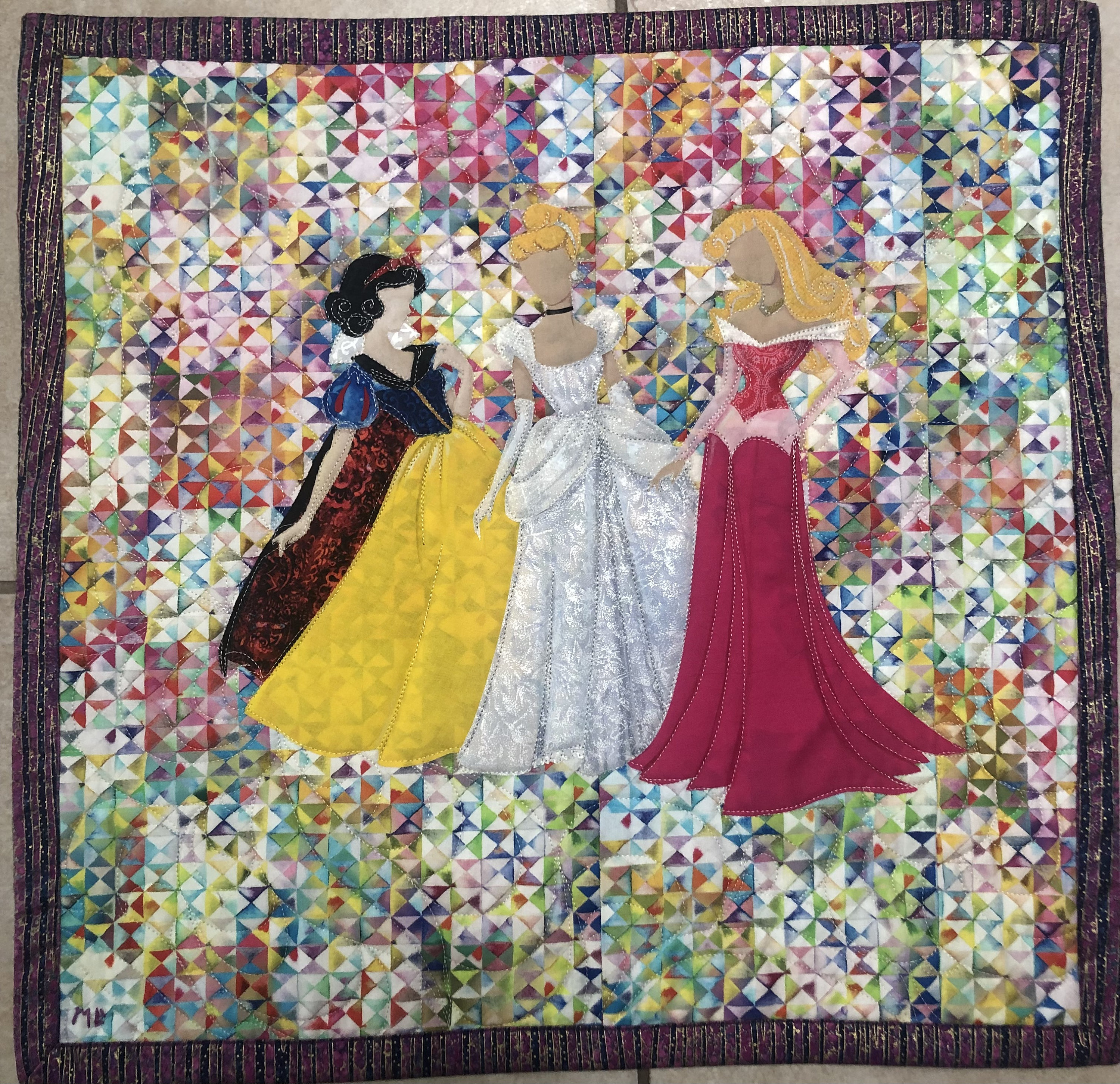 Princesses Quilt Tutorials Old School Princesses Art Quilt - Etsy
