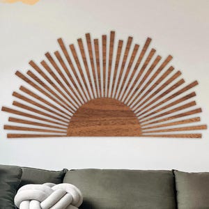 木製サンウォールアート - モダンなサンライズデコレーション