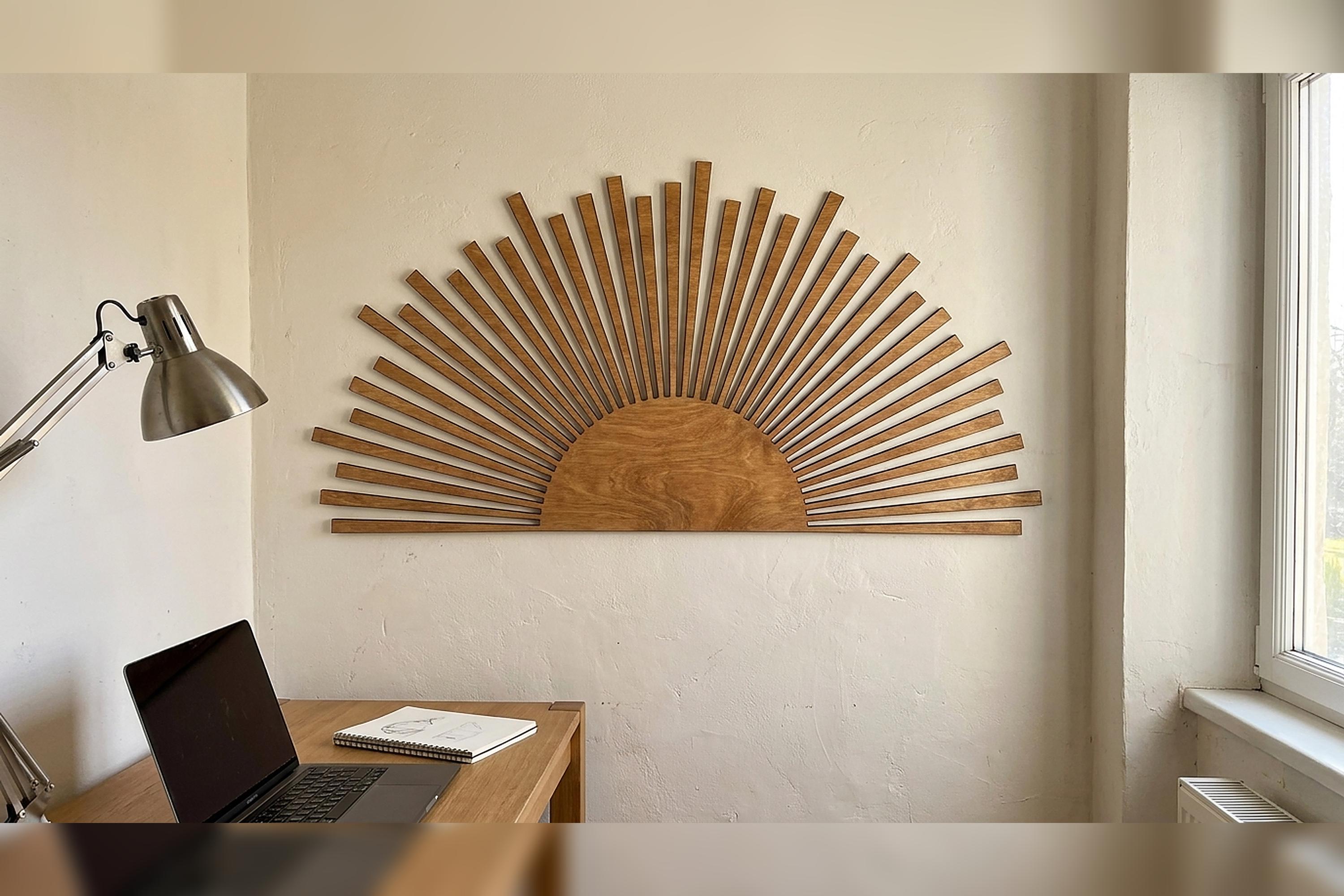Wood Sun Wall Art - Modern Sunrise Decor - Etsy