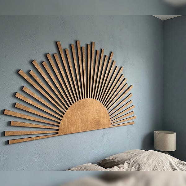 Wood Sun Wall Art - Modern Sunrise Decor