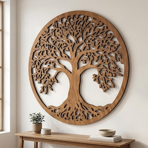 Albero della Vita in legno - Decorazione da parete in legno - Decorazione rustica per la casa - Regalo per l'inaugurazione della casa