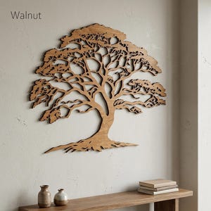Wooden Tree Wall Art, Large Tree Decor, Rustic Wall Hanging, Housewarming Gift, Wood Wall Decoration