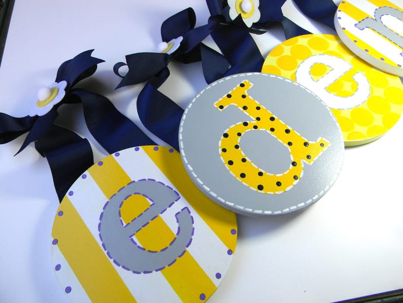 Round Hand Painted Wall Letters-round wall letters-wall letters for nursery-wooden wall letters