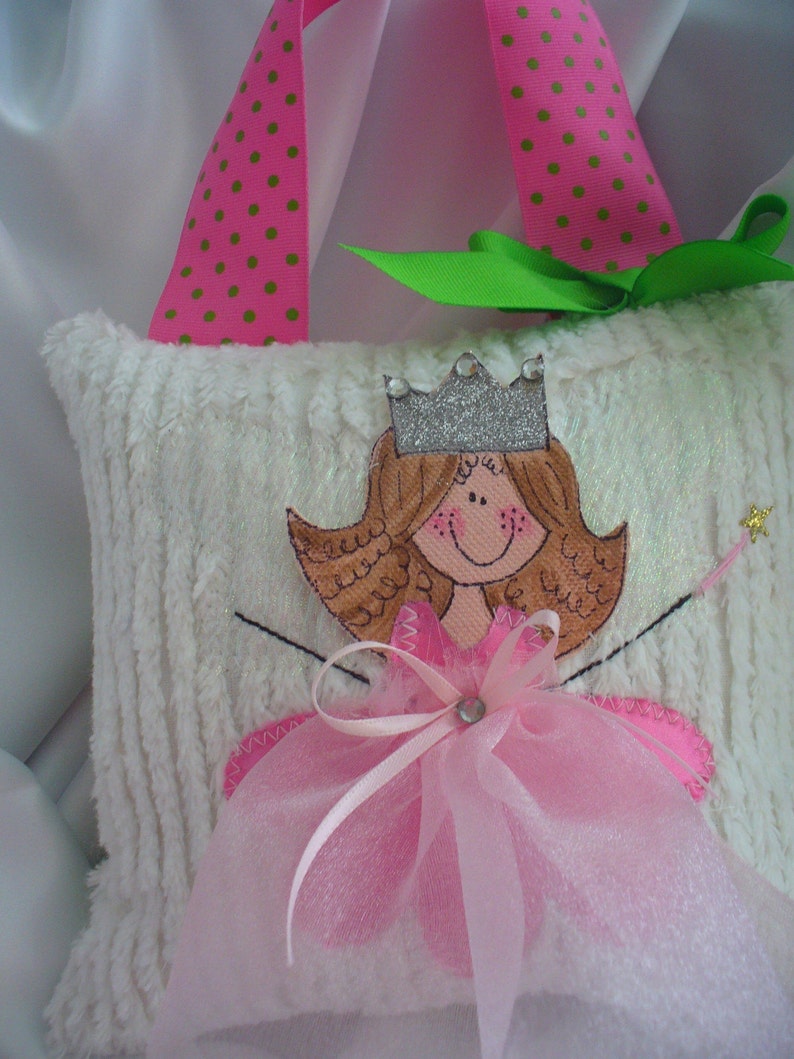 Tooth fairy pillow personalized Pillow Princess Girl tooth fairy pillow Personalized gift girl tooth pillow Chenille fabric fairy pillo