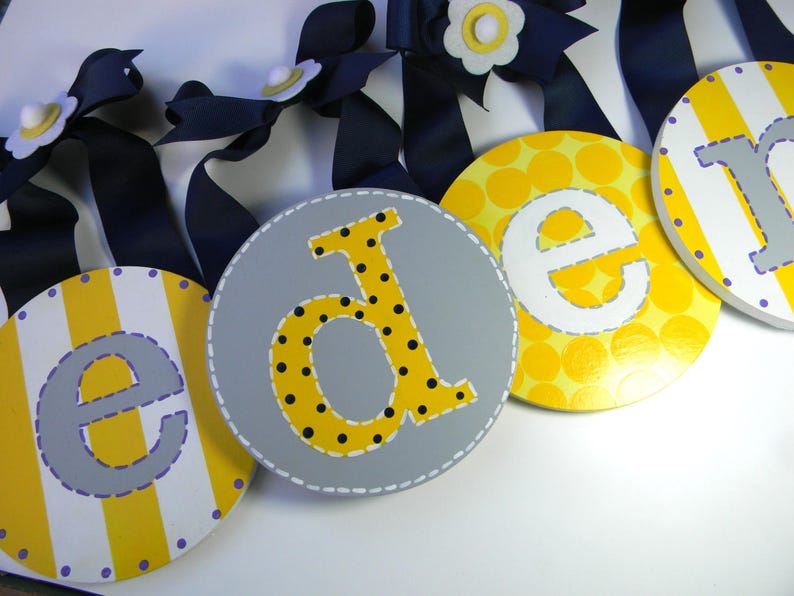 Round Hand Painted Wall Letters-round wall letters-wall letters for nursery-wooden wall letters