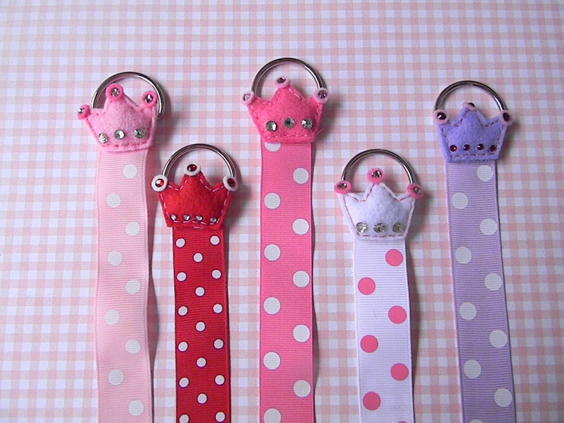 Crown Tiara Hair Bow Holder with Polka Dot Ribbon Etsy