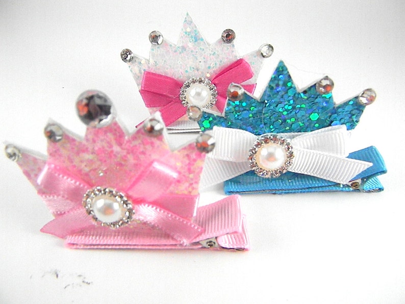Glitter Crown Hair ClipGlitter tiara hair clippink crown Etsy