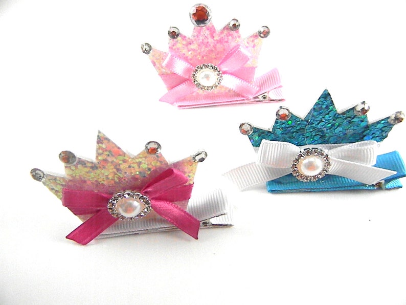 Glitter Crown Hair ClipGlitter tiara hair clippink crown Etsy