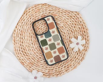 Maple Leaf Block Soft iPhone Case Cover for iPhone 17 16 15 14 13 12 Pro Max,iPhone Air/16e 15 14 Plus,Case for Mini 13 12 X XS XR SE,Gift