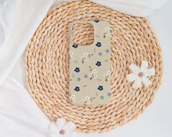 Vintage Floral Pattern Hard iPhone Case Cover for iPhone 17 16 15 14 Pro Max,iPhone Air/16e 15 14 Plus,Case for Mini 13 12 X XS XR SE