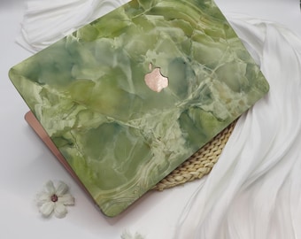 Green Marble Pattern MacBook Case for Apple Laptop Sleeve,MacBook 12,MacBook Pro Cover 16/15/14/13,MacBook Ret 15/13,Mac Air Cover 15/13