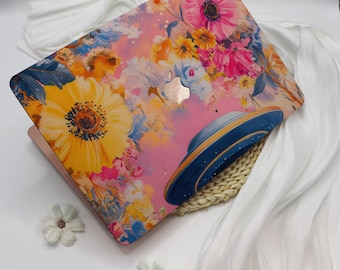 Flowers & UFO Draw MacBook Case for Apple Laptop Sleeve,MacBook 12,MacBook Pro Cover 16/15/14/13,MacBook Ret 15/13,Mac Air 2025 Cover 15/13