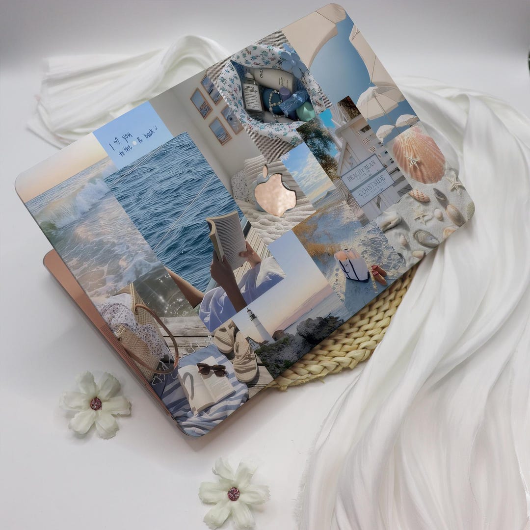 Sea Shell Blue Collage MacBook Case for Apple Laptop Sleeve Cover ...