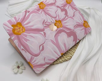 Pink Large-Scale Floral MacBook Case for Apple Laptop Sleeve,MacBook 12,MacBook Pro Cover 16/15/14,MacBook Ret 15/13,Mac Air Cover 15/13