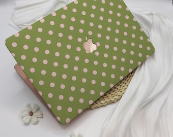 Sage Pink Polka Dot MacBook Case for Apple Laptop Sleeve,M2 M3 M4,MacBook Pro Cover 16/15/14,Mac Ret 15/13,Mac 2025 Air 15/13" Cover Case