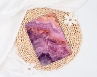 Pink & Purple Marble Kindle Case with Strap,Personalized Case for PaperWhite 10/11/12th,Kindle 8/10/11/12/Colorsoft Cover,Flat Printing,Gift