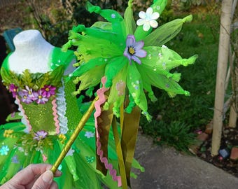 Baguette magique de fée verte et rose Delphine - Déguisement d'anniversaire Déguisement Halloween Noël
