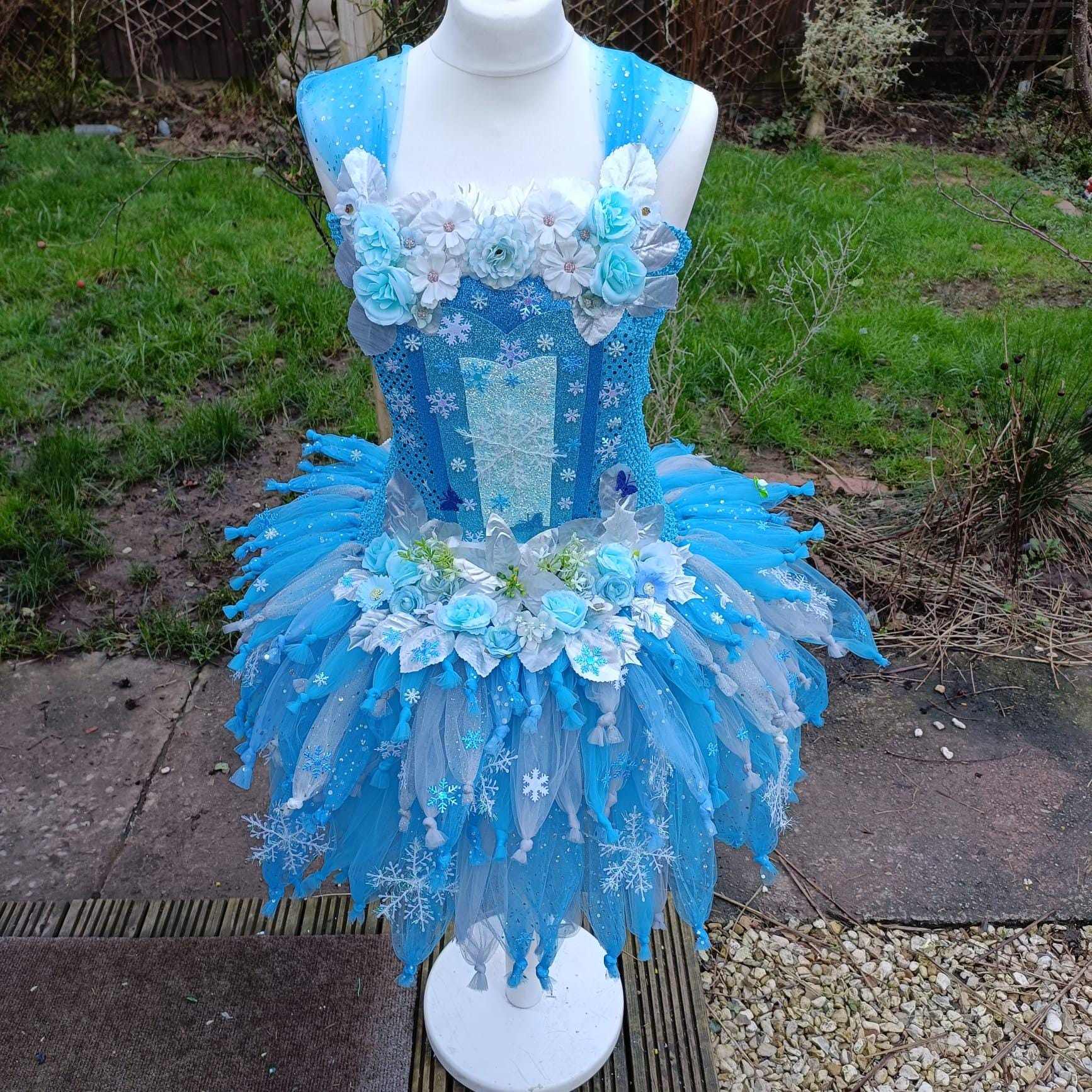 open lace back dress Lauren Elaine Snow Queen Princess Dress Snow Queen Blue (Pictured- Sold Out) / 3 Toddler main image 0