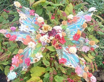 Mora the Mushroom Flower Fairy Wings: Iridescent Butterfly Wings, Costume Wings