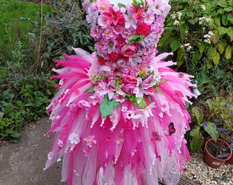Adult Calf Length Faye Princess Flower Fairy Tutu Dress - Costume, Birthday Party Christmas Halloween Faerie Parade Carnival Mardi Gras