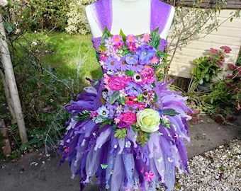 Adult Purple Flower Fairy Tutu Dress - Costume Birthday Party Christmas Halloween Faerie Parade Carnival Mardi Gras