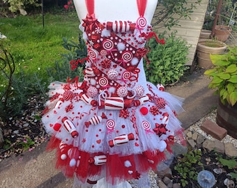 Adult Peppermint the Candy Cane Fairy Tutu Dress - Christmas Costume, Halloween, Faerie Parade, Party Outfit, Dressing Up
