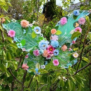 Flower Fairy Costume Wings: Iridescent Fabric, Floral Butterfly Design
