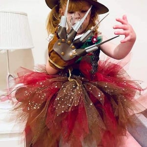 Freddy Krueger Knee Length Tutu Dress - Costume, Dressing Up, Birthday Party, Christmas, Halloween, Faerie Parade Toddler Teen Child