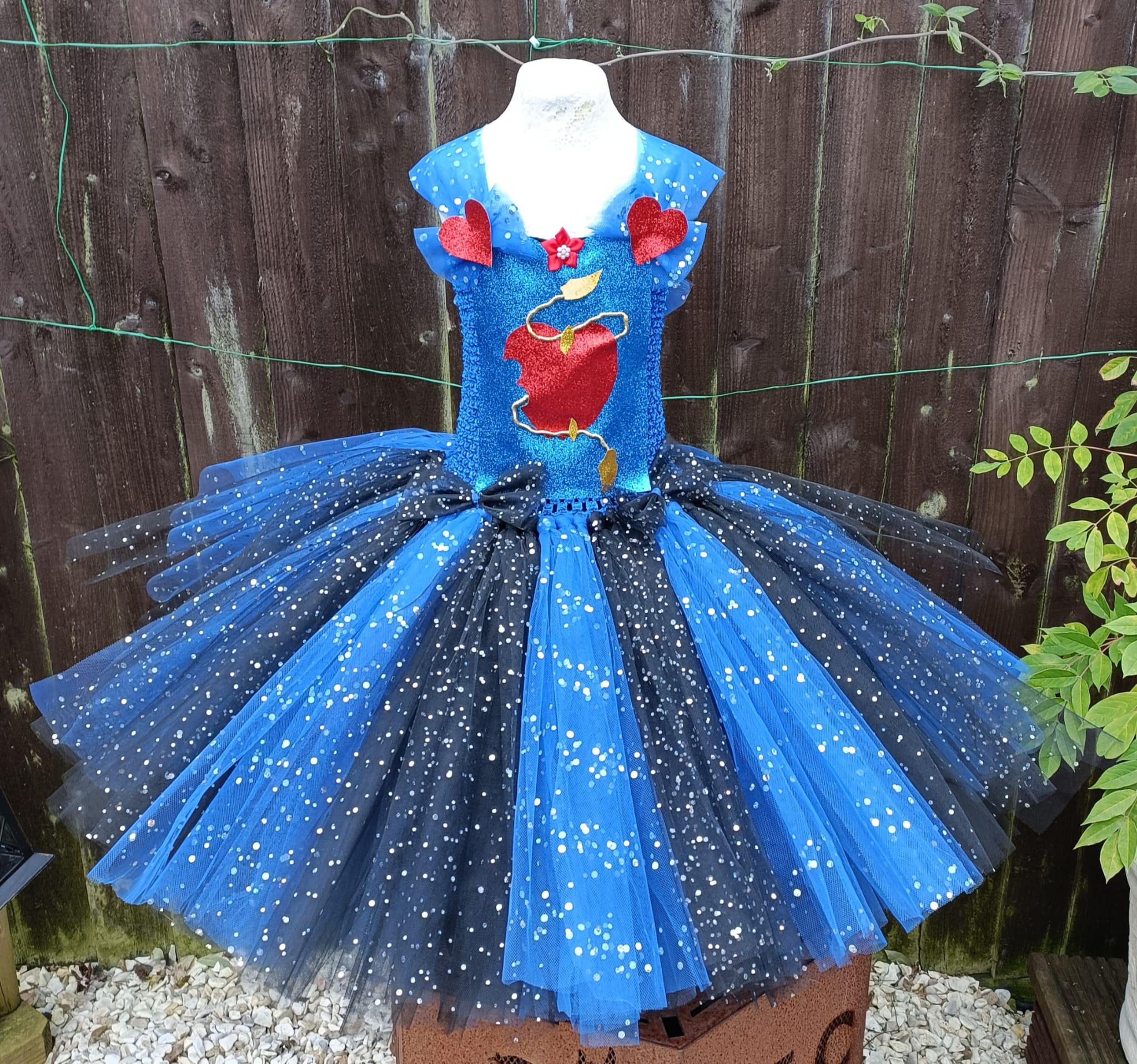 evie descendants costume blue dress Inspired Tutu Dress: & Black Misky Cowl Neck Sequin subcat:Knit Dresses Size:18.5L inspired birthdays * Halloween