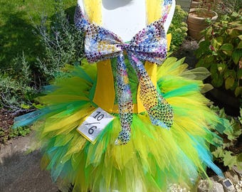 Adult Alice in Wonderland Mad Hatter Tutu Dress: Knee Length Skirt Costume, Party, Halloween, Birthday, Christmas Fancy Dress