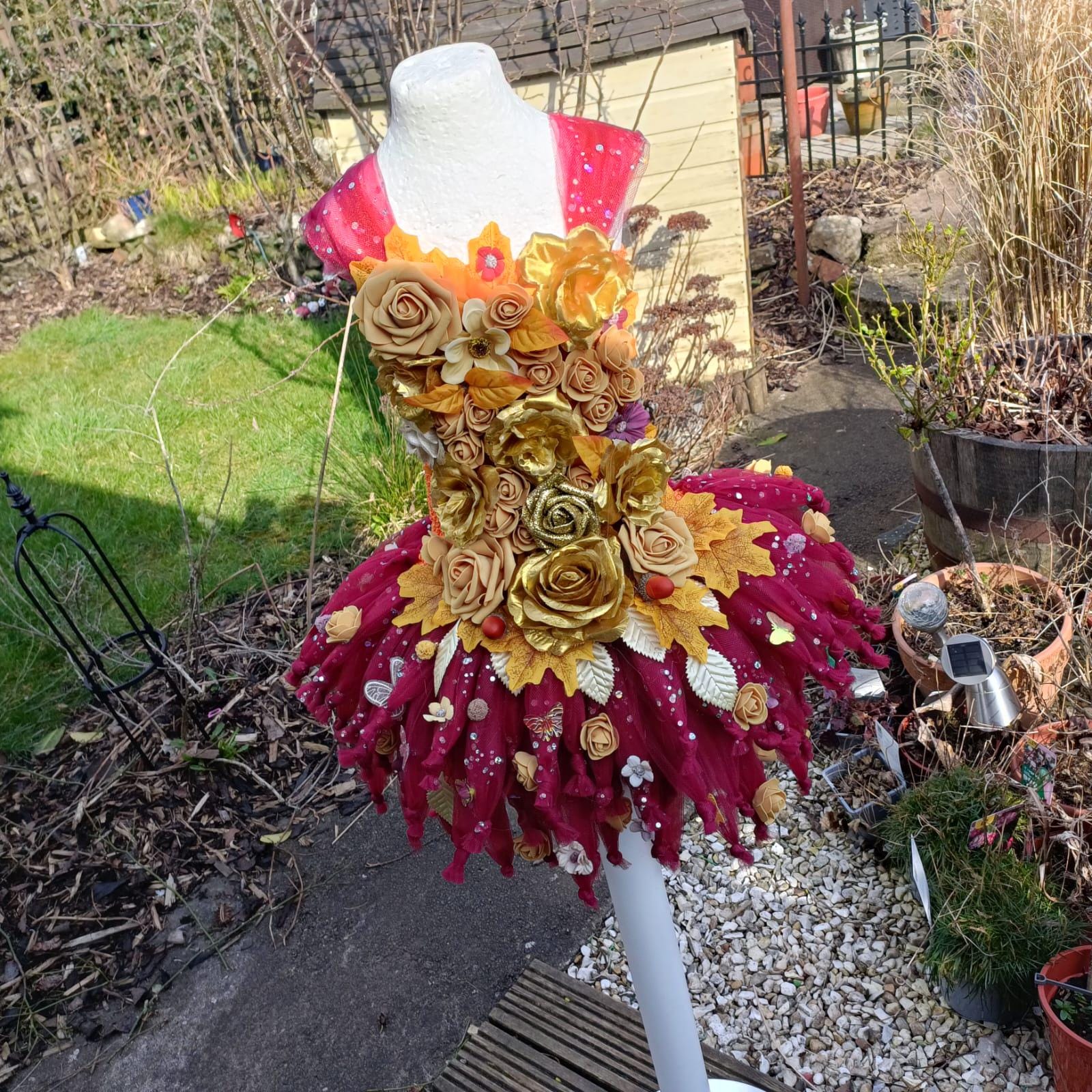 Gloria Flower Fairy Tutu Dress: Burgundy & Gold Costume - Etsy