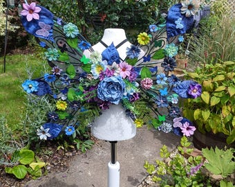 Flower Fairy Costume Wings: Black, Navy, Purple - Adult & Kids