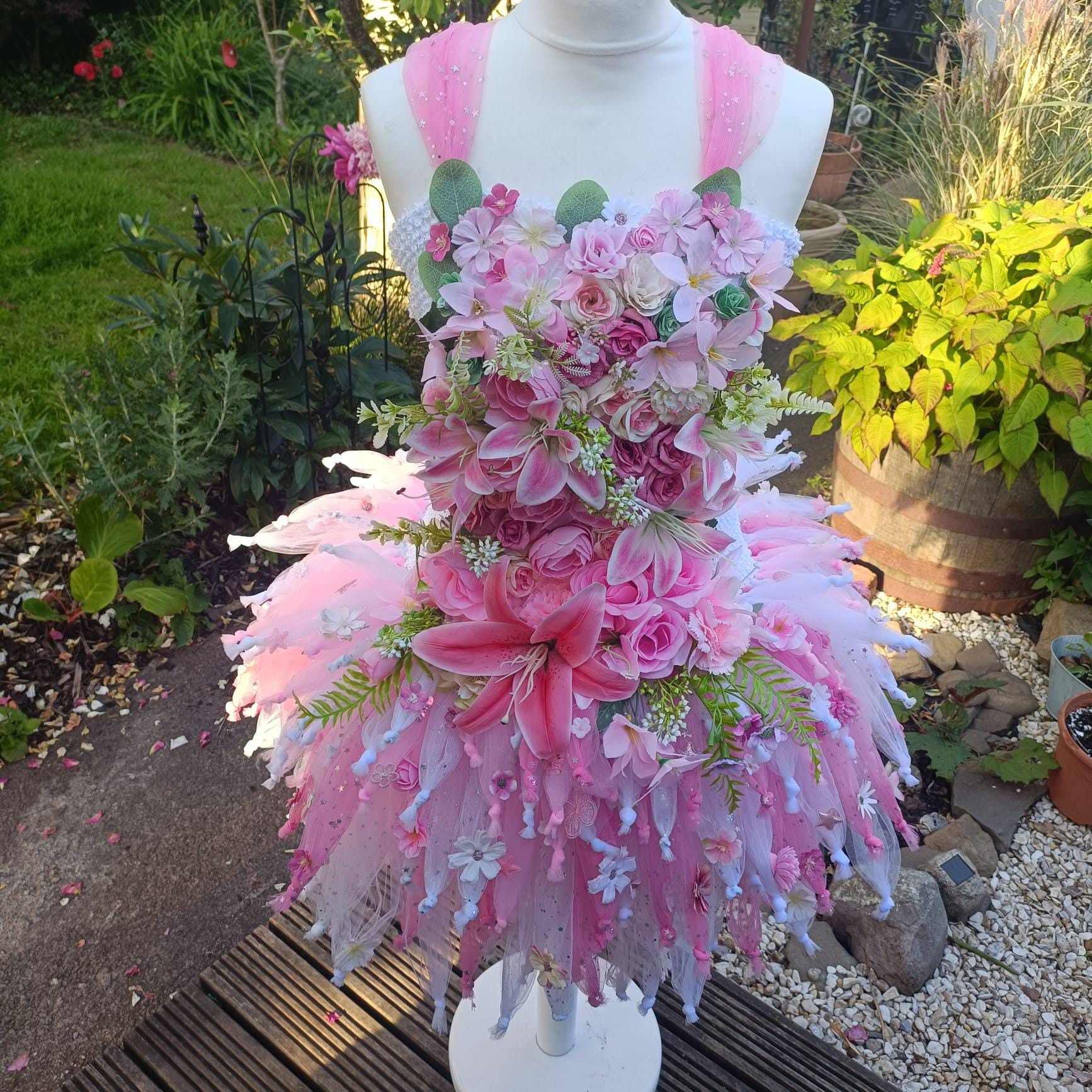 lily fairy dresses Green Lily Flower Princess Dress – MiniClosetCo main image 1