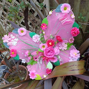 Small Pink Flower Fairy Costume Butterfly Wings - fits both adults and children - dressing up, birthday party, Halloween, Christmas