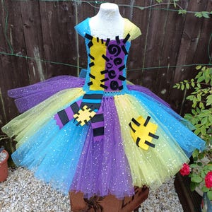 Sukienka tutu Sally Skellington z limitowanej edycji – kostium, przebieranki, przyjęcie urodzinowe, Boże Narodzenie, Halloween, parada wróżek, karnawał