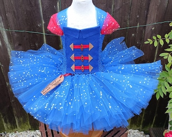Paddington Bear Tutu Dress: Blue Tulle Halloween Costume