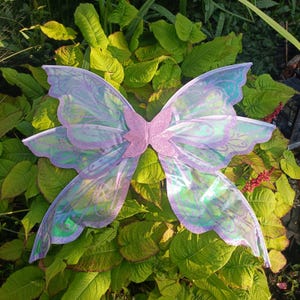 Purple / Lilac Fairy Costume Iridescent Butterfly Wings - fits both adults and children - dressing up, birthday, Halloween, Festival