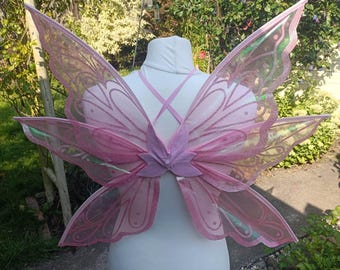 Iridescent Pink Fairy Wings Costume: Adult & Child Dress-Up