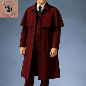 Limited Edition Victorian Capes Coat, Vintage Military Premium Quality Woollen Coats & Handmade Clothing for Men - Sherlock Homes Inspired
