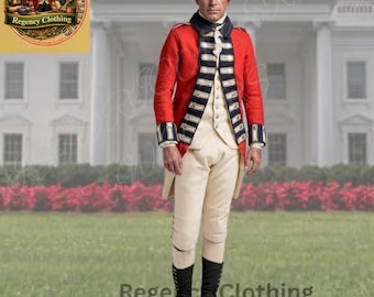 Men's 4th July US Revolution 250th Wool Continental Army Coat – 1770s Colonial Frock, Revolutionary War Costume