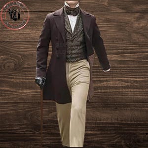 New Custom Men&#39;s Regency Jacket – 18th Century Tailcoat – Historical Wool Tailcoat – Bridgerton-Inspired Vintage Men&#39;s Fashion