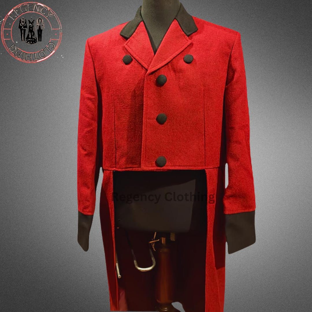 Handmade Red Wool Regency Tailcoat – 18th Century Victorian Outfit - Etsy