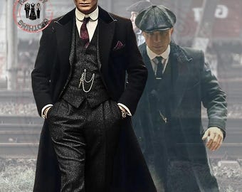 Charcoal Two Flap Front Pockets Two Buttons Peaky Blinders Suit (Peaky Blinder Custome) main image 1